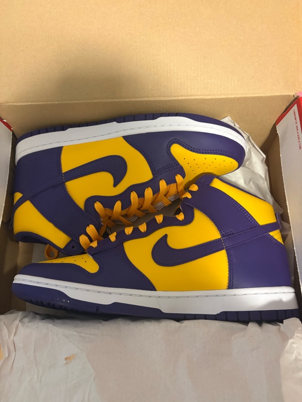 Nike High-Top DUNKS Sneakers - Purple & Yellow